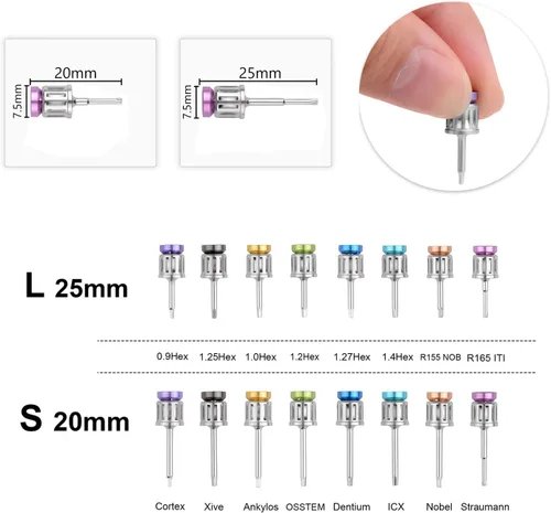 Miniatura 7 de Kit de prótesis de implante universal, 16 piezas, llave de conductor, taladro de trinquete hexagonal