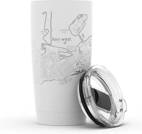 Miniatura 130 de Well Told Vaso de café aislado con diseño grabado de mapa de Atlanta Georgia, taza de acero inoxidable grabada (20 onzas, negro) con diseño de mapa