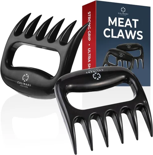 Pinzas de carne para desmenuzar carne de cerdo (2 unidades). Herramientas de parrila para agarrar la carne. Utensillos resistentes al calor ideales