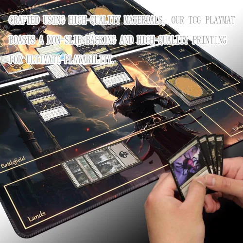 Miniatura 4 de MTG - Tapete de juego tamaño 24 x 14 pulgadas, bolsas de almacenamiento antideslizantes, ideal para entusiastas de los juegos de cartas, alfombrilla