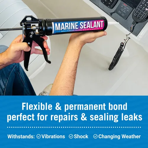 Miniatura 2 de Sellador y adhesivo marino, calafateo impermeable de grado marino, sellador de agua de alta temperatura para barco, automóvil, RV, sin silicona, 1