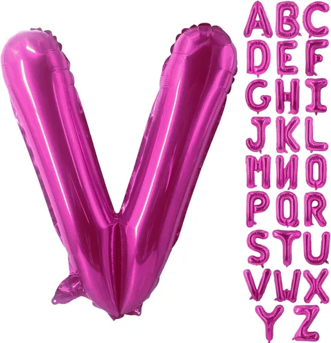 Miniatura 28 de Lovoir Globos grandes de 40 pulgadas de color rosa intenso con la letra H de gran tamaño, globo de helio de aluminio de Mylar para decoración