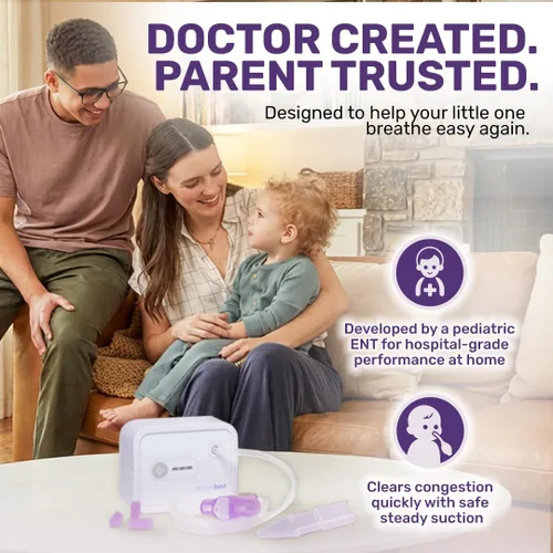 Dr. Noze Best Paquete del primer año del bebé | Aspirador nasal eléctrico para bebés diseñado por pediatras con pieza nasal para recién nacidos y 40
