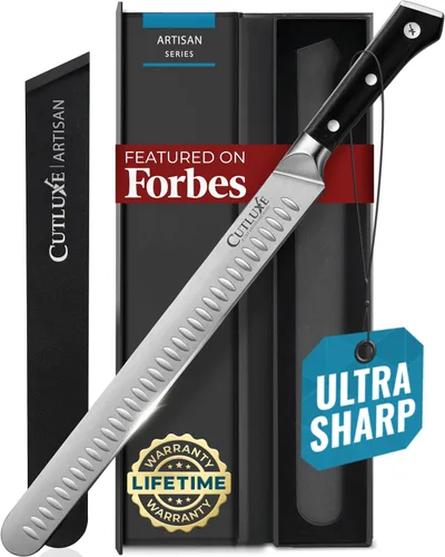 Miniatura 8 de Cutluxe Juego de Cuchillos para Barbacoa – Cuchillo de pechuga de 12" y varilla de afilado de 10", juego de cuchillos de carnicero para cortar carne