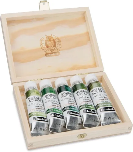 Miniatura 22 de Schmincke - HORADAM® AQUARELL, surtido completo de 40 medios recipientes de acuarelas de granulación súper fuerte, 74 440 097, caja de metal