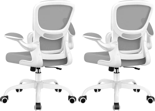 BESTFAIR Silla de oficina ergonómica, silla de escritorio de malla transpirable cómoda con soporte lumbar, silla de escritorio para el hogar con