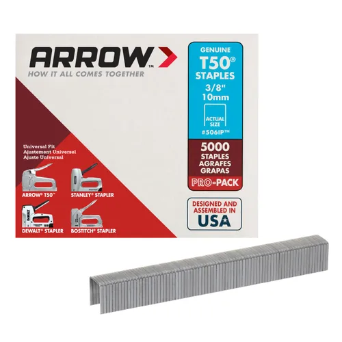 Miniatura 13 de Arrow 508 Heavy Duty T50 Longitud de pierna de 1/2 pulgada, corona de 3/8 pulgadas, grapas para tapicería, construcción, muebles, manualidades, 1250