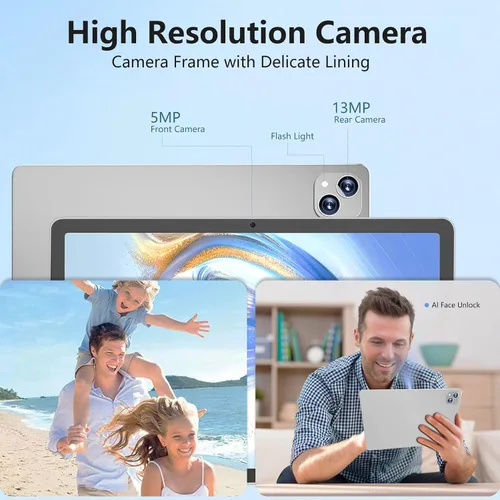 Miniatura 7 de NRKDUBQ Tablet Android 15 de 11 pulgadas 128GB con ranura para tarjeta SIM, teclado de 20 GB de RAM, tableta celular 4G LTE T-moblie Phablet