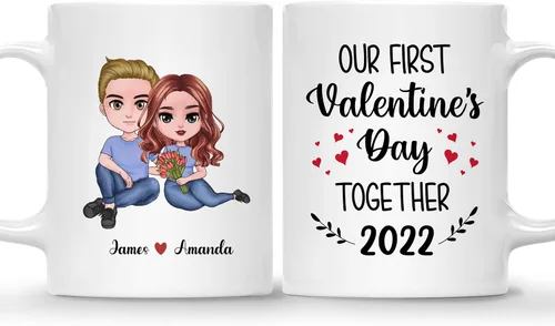 Miniatura 16 de Gossby Taza personalizada para parejas, regalo personalizado para esposa, novia, marido, novio con diseño, nombre, año, San Valentín, aniversario