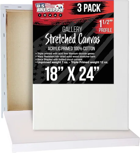 Miniatura 18 de U.S. Art Supply Lienzo grande estirado para pintar de 16 x 20 pulgadas, profundidad de galería, 1-1/2 pulgadas de grosor, paquete de 3 – 12 onzas