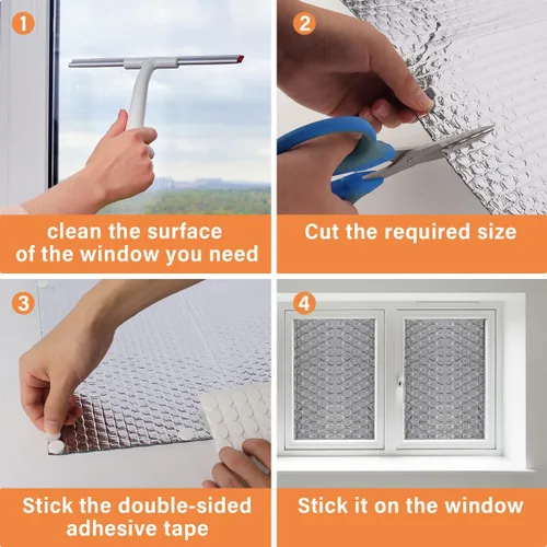 Miniatura 6 de Rollo de aislamiento reflectante doble, 23.6" X10' Rollo de burbujas de aluminio de doble cara, aislamiento para ventanas de Rv y ventanas