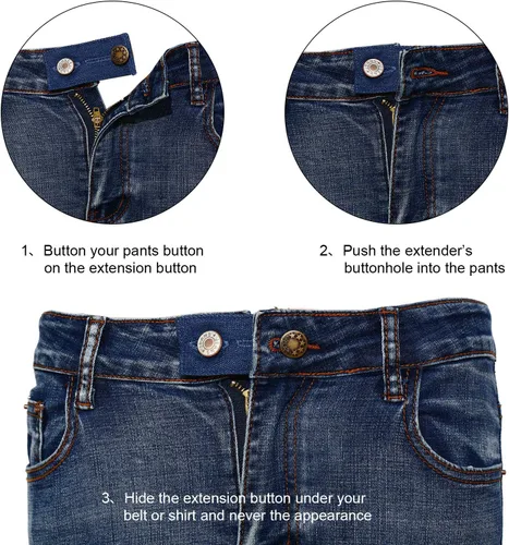 Miniatura 3 de WILLBOND Extensor de pantalones de mezclilla de 19 piezas para hombre, cintura ajustable, extensor de botón para mujeres y hombres, pantalones