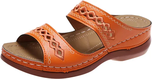 Miniatura 7 de Ladmiple - Sandalias ortopédicas de cuña para mujer, cómodas sandalias ortopédicas para caminar con soporte de arco 2024 Y-Verde