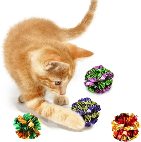 Miniatura 3 de Juguetes para gatos para interiores, paquete de 35 juguetes interactivos para gatos, incluye bolas arrugadas, bolas brillantes, resortes en espiral