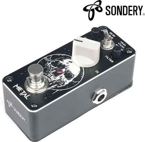 Miniatura 2 de Sondery Pedal de distorsión de metal para guitarras eléctricas, 3 modos de solo turbo y normal, cálida y suave amplia gama de sonido de distorsión