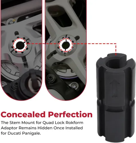 Miniatura 6 de MOTOQUEEN Adaptador de montaje de vástago para Quad Lock Rokform Car Mount Your Phone para Ducati Panigale-Solución perfecta de montaje de teléfono