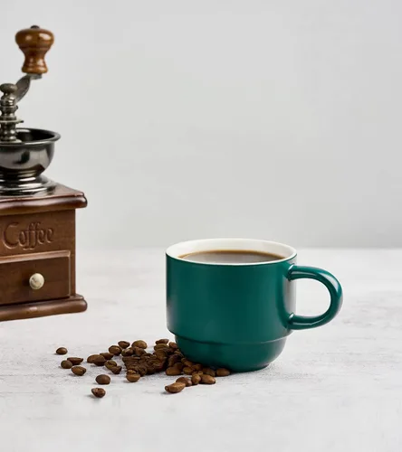 Miniatura 8 de YHOSSEUN Tazas de café apilables, juego de 4 tazas de café con estante y cucharas, juego de tazas de té de 11 onzas para bebidas espresso, capuchino