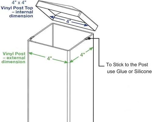 Miniatura 3 de Tapas de plástico para postes de valla – 8 piezas, 4 x 4 pulgadas nominales – ¡Blanco, construido para durar! Superior a las importaciones endebles
