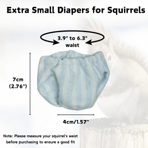 Miniatura 2 de Pañales lavables de ardilla – Pañales de tela reutilizables extra pequeños para mascotas, altamente absorbentes, a prueba de fugas, pantalones 3