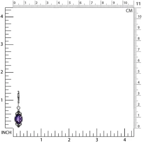 Miniatura 2 de Silvershake Pendientes colgantes de plata de ley 925 de forma ovalada de 0.315x0.236 in, estilo balinés de Bali
