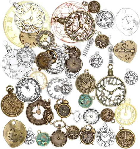 Miniatura 10 de stino 100 G Mixed Style Metal Charms for Jewelry Making, Bulk Silver & Gold Plated, for Bracelet, Necklace, Earrings DIY Crafts