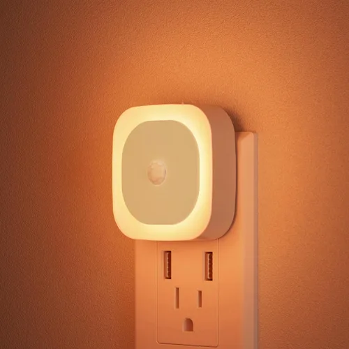 Miniatura 12 de YUNLEX Paquete de 2 luces nocturnas enchufables con sensor de movimiento y sensor de atardecer a amanecer, 3 modos de sensor, luces nocturnas azules