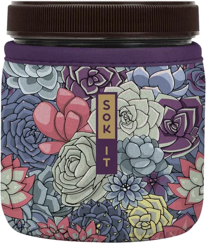 Miniatura 47 de Sok It IceCreamSok - Funda de neopreno aislada (flores abstractas, pintas de helado cónicas)