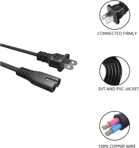 Miniatura 2 de Cable de alimentación de CA para HP Deskjet 3755 3752 2600 2622 1112 2130 2655 2652 3520 2622 3722 3630 3632 3634 3830 3833 2540 2652 2752e 2755e