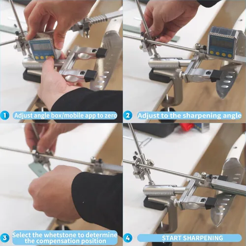 Miniatura 8 de CWOVRS Kit de afilado de cuchillos, sistema de afilado de cuchillos de precisión RX-009, rotación de giro de 360°, afilador de cuchillos de ángulo