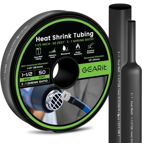 Miniatura 11 de GEARit Tubo termorretráctil de 1 pulgada, relación 3:1, forro adhesivo, envoltura retráctil industrial impermeable de grado marino, tubo de doble