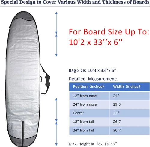 Miniatura 2 de Abahub Bolsa de viaje de SUP de alta calidad, funda acolchada de espuma para tabla de remo, bolsas de transporte para paddleboard, al aire libre