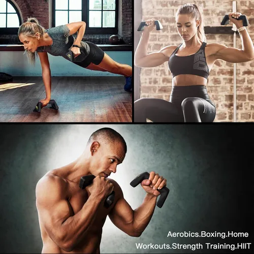 Miniatura 4 de Barras de empuje para entrenamiento de fuerza para paradas de manos, plancha completa y inmersiones, calistenia, gimnasia, antideslizante, Negro