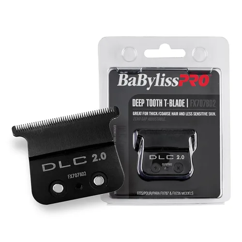 BaBylissPRO Barberology Deep Tooth DLC 2 - Cuchilla de repuesto para recortadores de cabello (FX707BD2), color negro