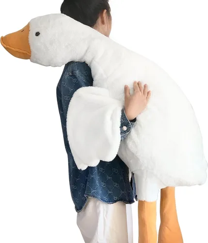 Miniatura 8 de Peluche de Ganso, Almohada Gigante para Dormir y Abrazar de 35.4 pulgadas/90cm, Juguete de Peluche de Cisne Blanco Suave, Regalo para Niños, Amigos