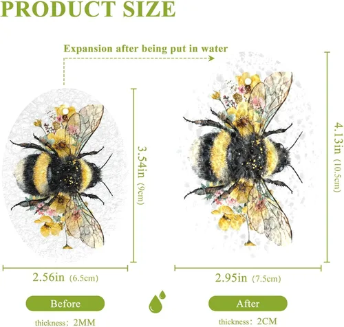 Miniatura 2 de Kcldeci Paquete de 3 esponjas de cocina esponjosas, esponjas de cocina de abejorro, esponja de microfibra antiarañazos para limpieza del hogar