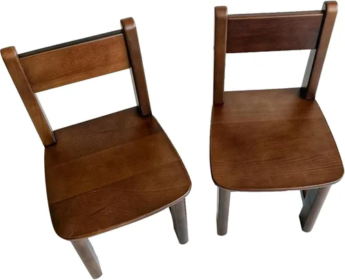 Miniatura 7 de Silla infantil de madera maciza de madera pura para niños, jardín de infantes y muebles para el hogar de los niños, natural (2 mismas sillas)