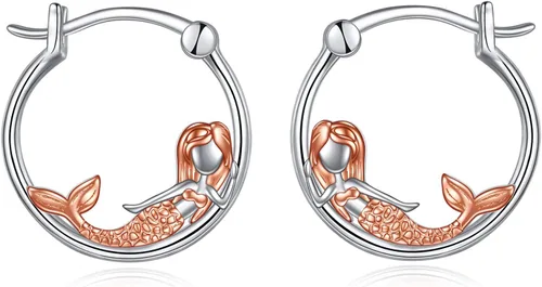 Miniatura 7 de VONALA Bonitos aretes de aro de plata de ley 925, regalos de cumpleaños para mujer