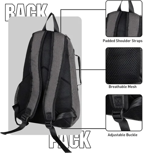 Miniatura 5 de Mochila de tenis - Bolsas de tenis para mujeres y hombres para sostener 1 o 2 raquetas/raquetas de tenis, bolsa deportiva multifuncional Azul