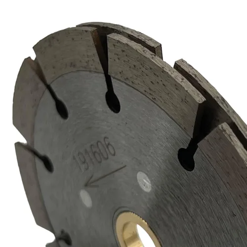 Miniatura 5 de Hoja de punto de inserción estilo sándwich de diamante de 4 pulgadas para extracción de juntas de mortero, ancho de segmento de doble capa de 1/4