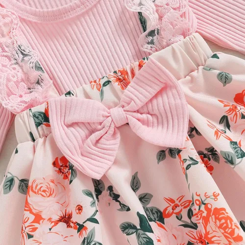 Miniatura 8 de Mubineo Ropa de primavera y otoño para bebé niña, traje de manga larga con encaje floral