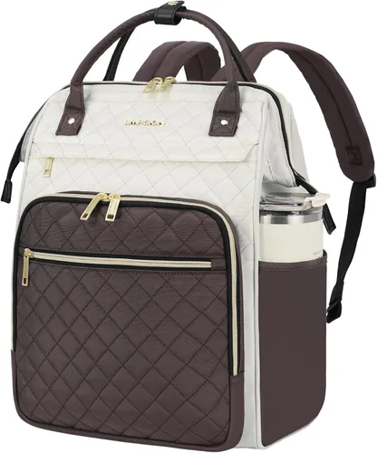 Miniatura 19 de EMPSIGN Mochila para laptop de 15.6 pulgadas para mujer, bolsa de trabajo de negocios, repelente al agua, mochila informal con puerto USB
