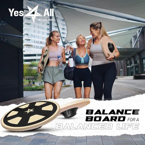 Miniatura 7 de Yes4All Versatile Wooden Wobble Balance Board, Balance Trainer for Mobility Training, Standing Desk, Core Training, Exercise Balance Stability A.
