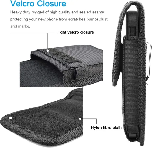 Miniatura 5 de Funda de nailon para cinturón con clip de metal para iPhone 17 Pro Max iPhone 16 15 14 13 12 11 XS max 17 Air 13 Mini 12 Mini soporte para cinturón