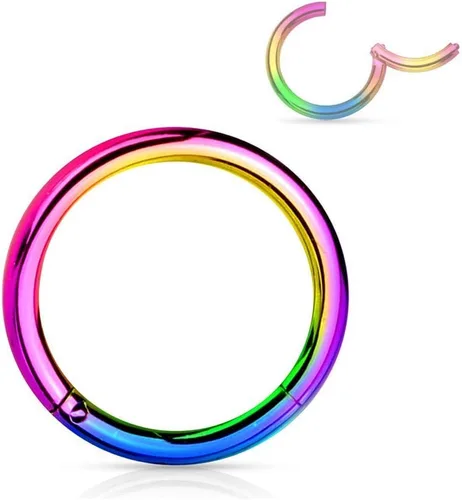 Miniatura 92 de Forbidden Body Jewelry - Piercing para la nariz de acero quirúrgico 316L con bisagra, 14G, 16G, 18G, diámetro de 15/64, 5/16, 25/64, 15/32 pulgadas