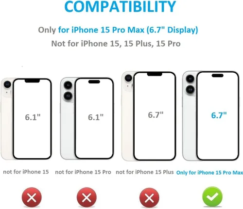 Miniatura 2 de ONETOP Compatible con iPhone 15 Pro Max Funda Cartera con Portador de Tarjetas, Funda de Cuero PU con Soporte Plegable y Ranuras para Tarjetas, Azul
