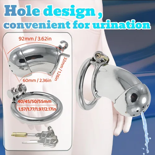 Miniatura 7 de Jaula de acero inoxidable para hombre con bloqueo de pene con cerradura de metal castidad dispositivo de castidad masculina jaula de polla juguetes