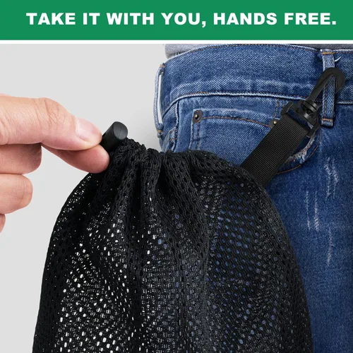 Miniatura 3 de 10 bolsas de malla con clips, bolsas de almacenamiento de nailon portátiles para juguetes, almacenamiento deportivo, actividades al aire libre, etc.