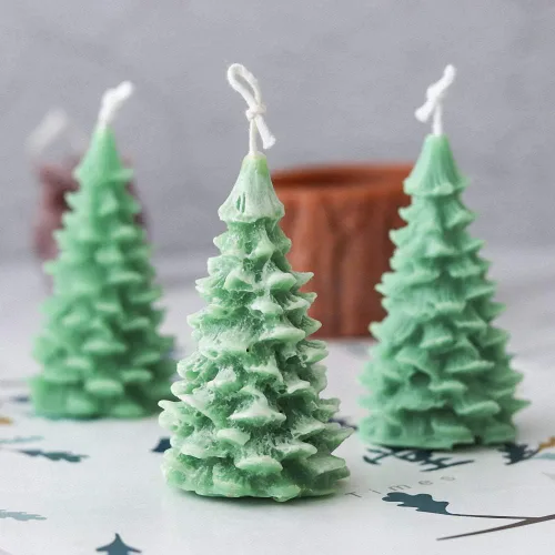 Miniatura 4 de Molde de vela de silicona para árbol de Navidad 3D para hacer velas, moldes de jabón de silicona de pino de Navidad, decoración de tartas