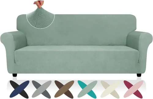 Miniatura 74 de ZNSAYOTX Funda súper elástica para silla (30"-47"), nuevas fundas de silla a rayas para sala de estar, aptas para perros y mascotas, protector