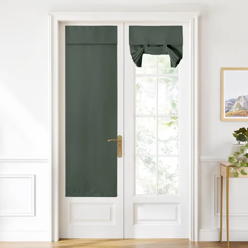 Miniatura 211 de Nicetown Cortina de ventana, puerta, aula, 100% opaca, privacidad, puerta francesa, lino, sin esfuerzo, ventana pequeña, 8 pulgadas de ancho x 36